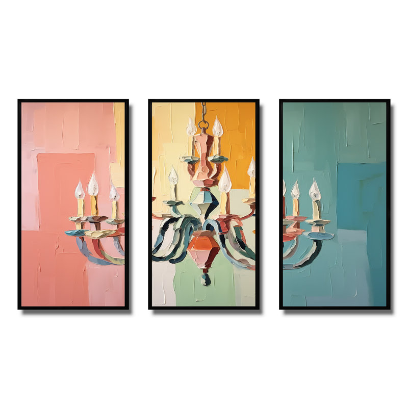 Lustre baroque Brilliance - lustre, art mural, Cadre flottant noir, H 40 po x l 60 po x P 1 po