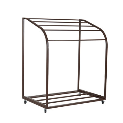 Porte-serviettes de piscine, organisateur de rangement extérieur pour piscine Trapedozal, 5 barres, porte-serviettes d'extérieur avec roulettes
