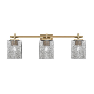 Franklin 3 Light Bath Bar Shown With 3.5" Square Smoke Bubble Glass