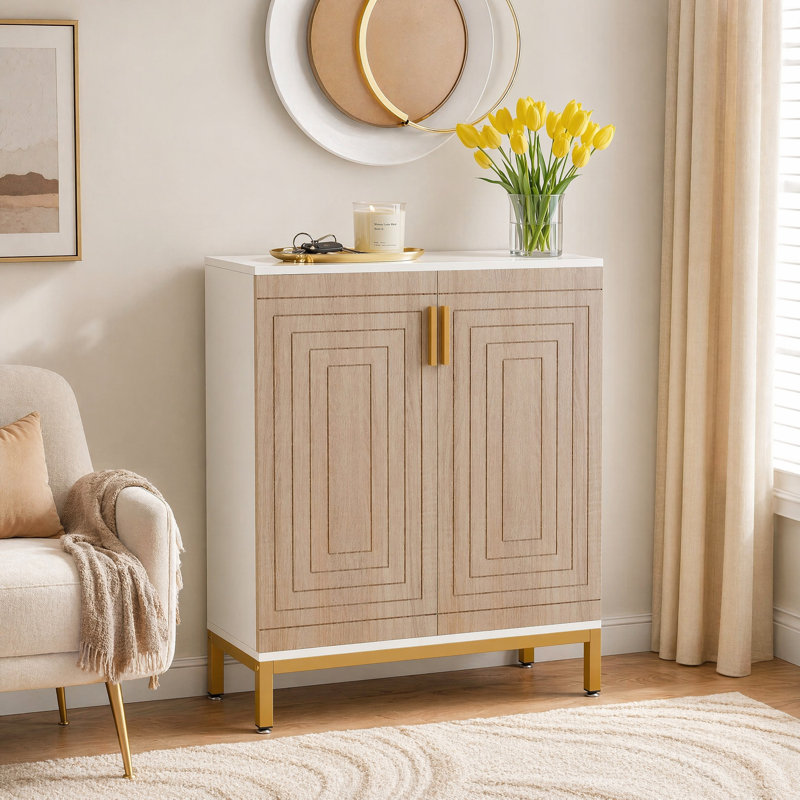 Dracut 20 Pair Shoe Storage Cabinet, White/Natural