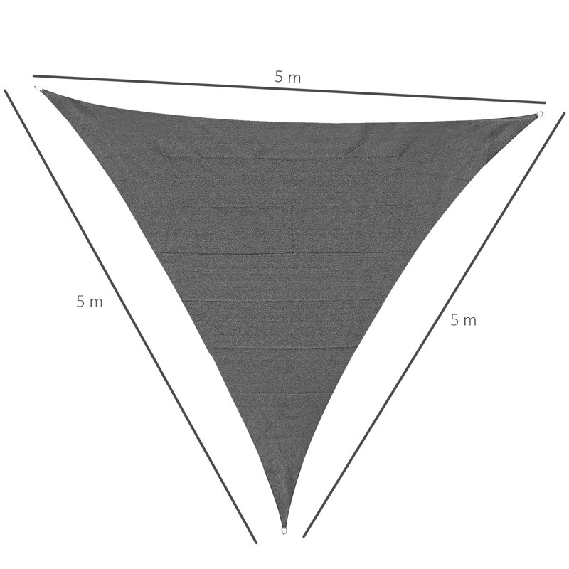 Paramonos 5m x 5m Triangle Shade Sail, Grey