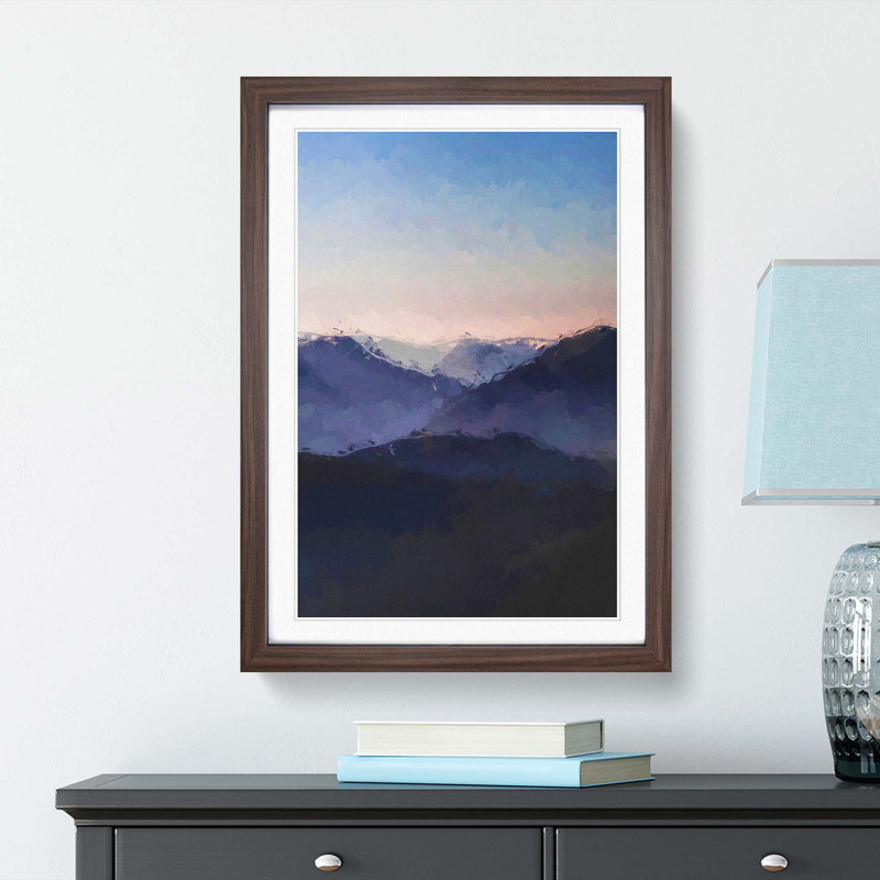 Ben Lui Mountain Scotland in Abstract - Picture Frame Graphic Art Print, 87cm H x 62cm W x 2cm D, Walnut Framed