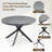 Huertes 47.2" Gray Wooden Round Dining Table for Kitchen, Dining Room, Living Room