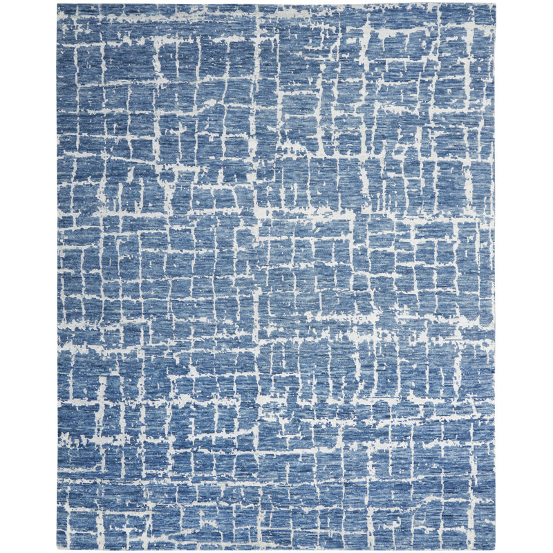 Runner Abstract Hand Woven Area Rug, Rectangle 7'9" x 9'9"