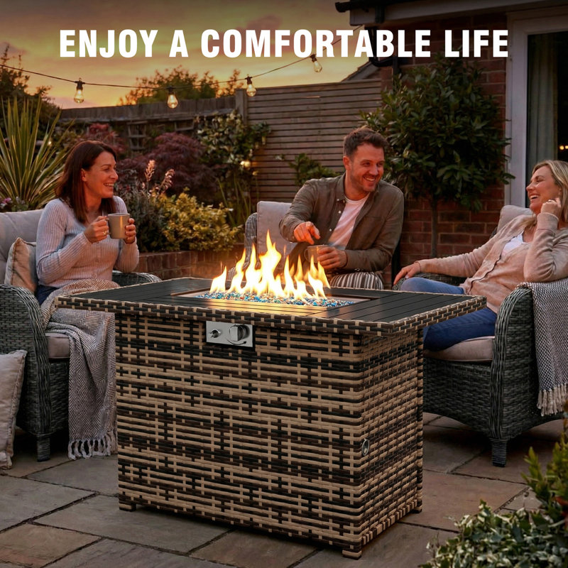 Outdoor Fire Pit Table, Yellow