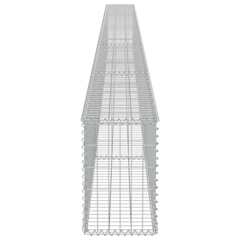 Silver Metal Gabion Wall, 50cm H x 600cm L x 30cm W