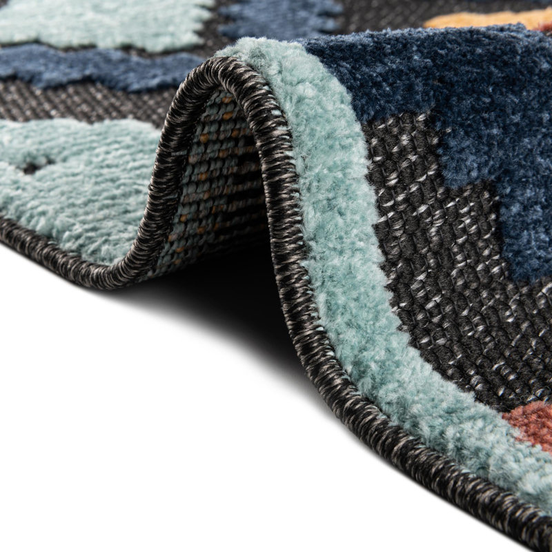 Tapis d'extérieur Haynie gris anthracite, Tapis de couloir 2 pi x 6 pi