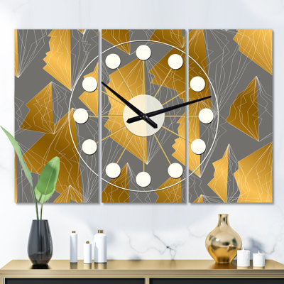 Horloge murale surdimensionnée polygone Mid-Century