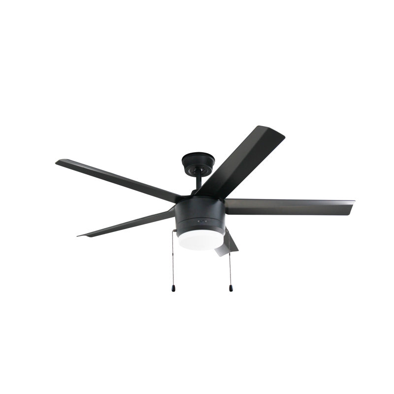 Rockford 52 inch Indoor/Outdoor Matte Black Ceiling Fan with LED Light Kit