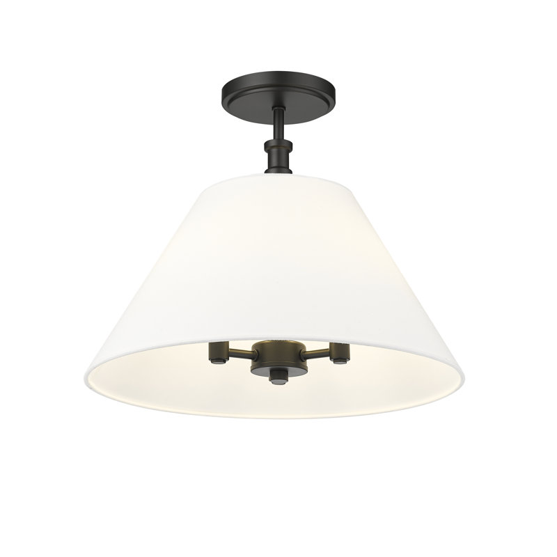 Plafonnier semi-encastré 3 lumières Adorra, Noir mat