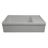 Fireclay Reversible Sink with Integral Drainboard and Decorative 2 ½" Lip on Both Sides