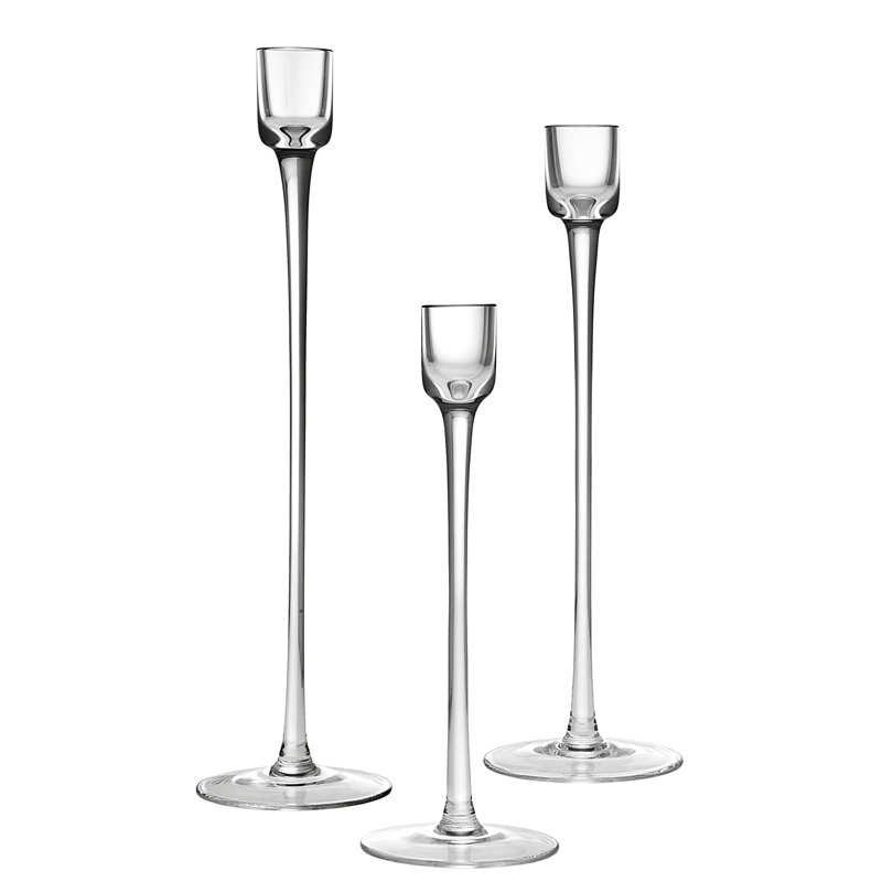 Ashby Crystal Tapered Candlestick Holder Set