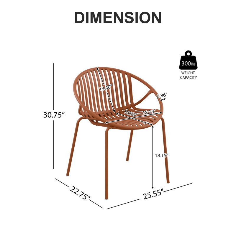 Chaises de salle à manger de patio, Orange