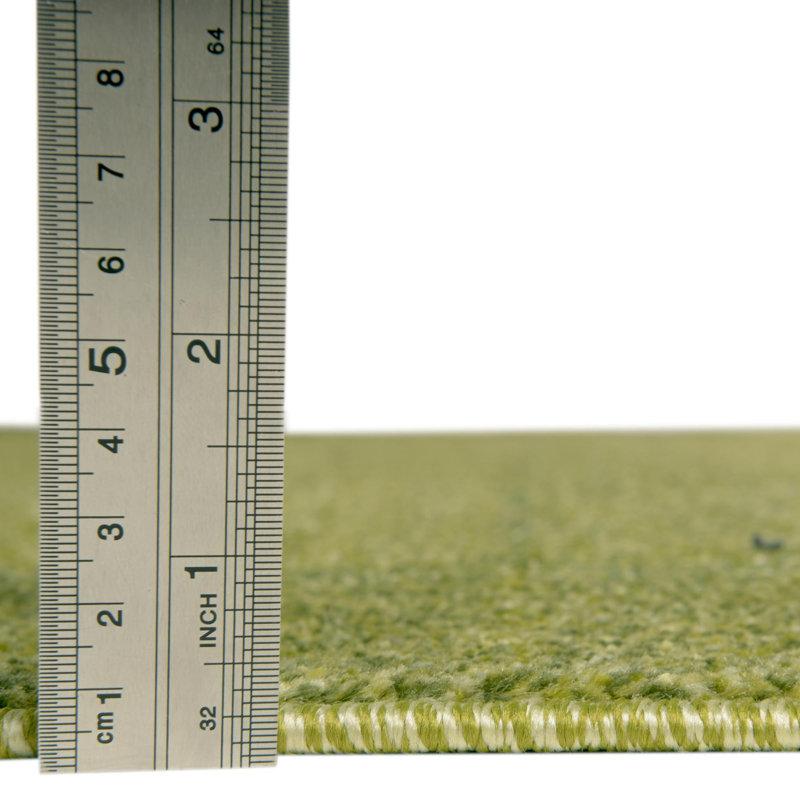 Solid/Striped Desdemona  Rug Lime Color, Round 4'