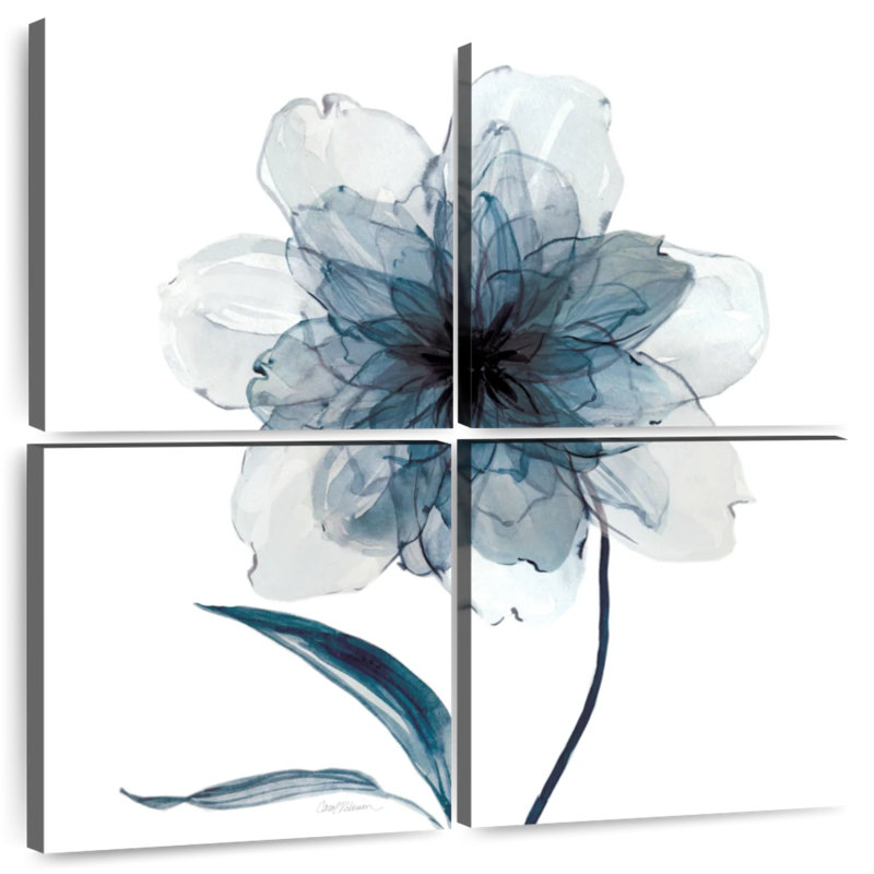 Harnek floral indigo II, H 74 po x l 74 po
