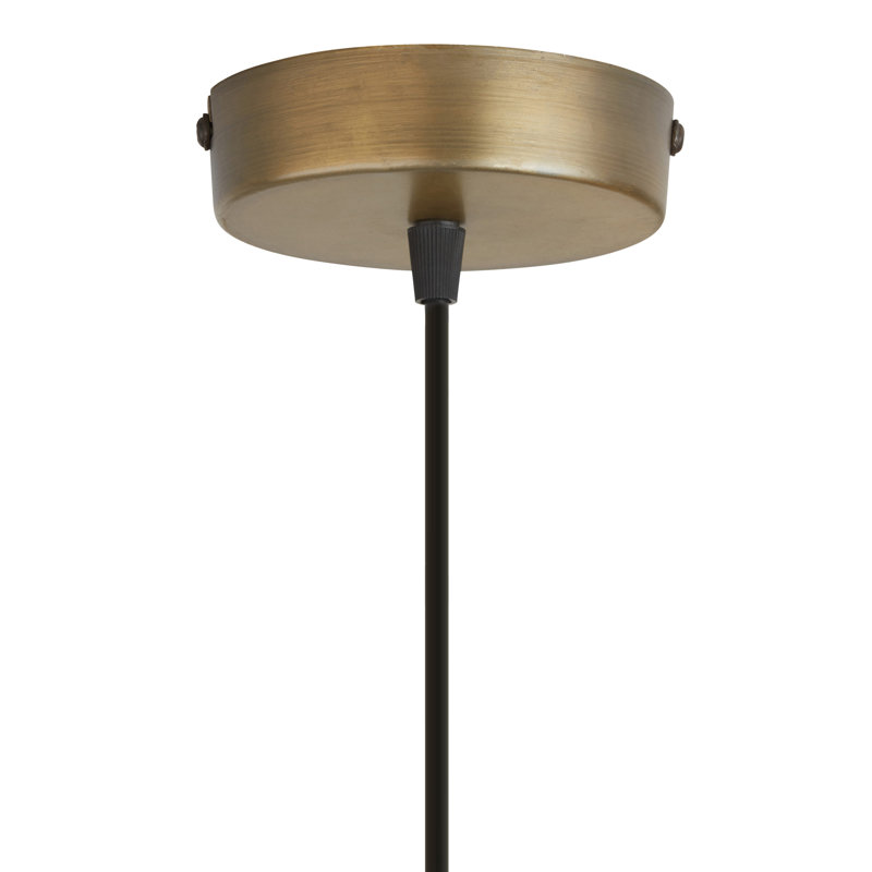 12"W Ankush Bronze-Finish Metal and Wood Pendant