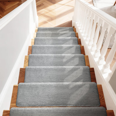 Scarlettrose Plush Bullnose Non-Slip Indoor Stair Tread（Set of 14）