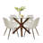 Aunnika 5-Piece 40 Inch Round Glass Dining Table Sets-307242860