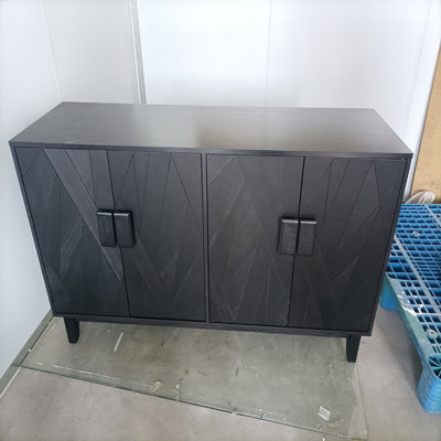 Modern style buffet cabinet, Storage side cabinet buffet cabinet, Medieval modern multifunctional decorative cabinet suitable for living room, dining room, entrance, corridor, kitchen, black