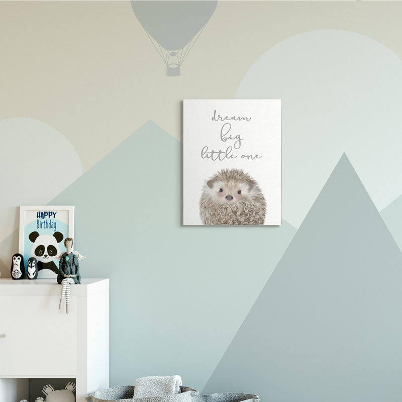 Dream Big Little One - Adorable hérisson inspirant, Toile tendue, H 40 po x l 30 po x 1,5 po
