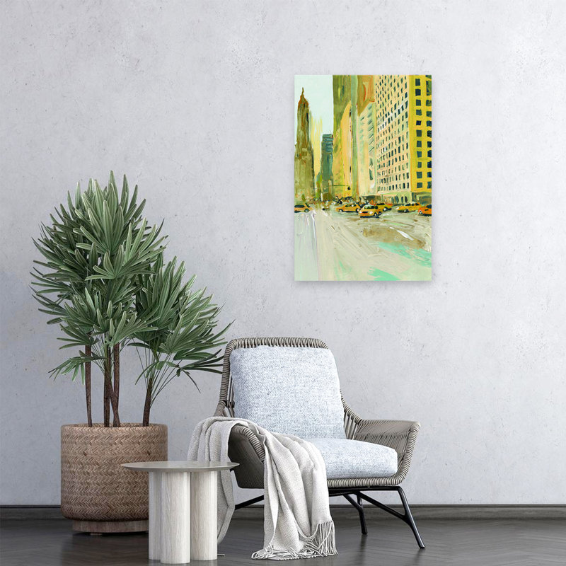 «Early Manhattan Modern Gold Cityscape», art, H 24 po x l 16 po