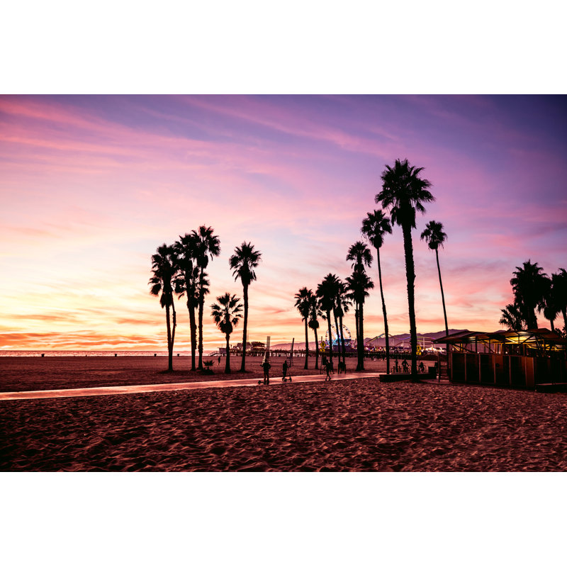 Sunset In Santa Monica by LeoPatrizi - Wrapped Canvas Print, 30cm H x 46cm W