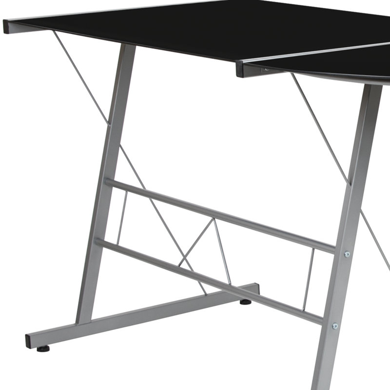 Space Saving L-Shaped Computer Corner Gaming Desk, Black