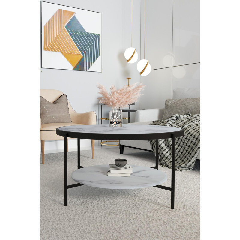 Glorias Coffee Table, White Marble