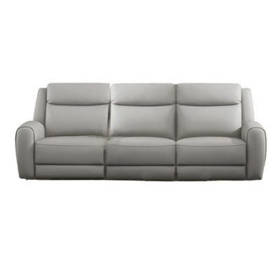Canapé Cobe, fauteuil inclinable manuel, 41 po, bois massif, cuir fleur