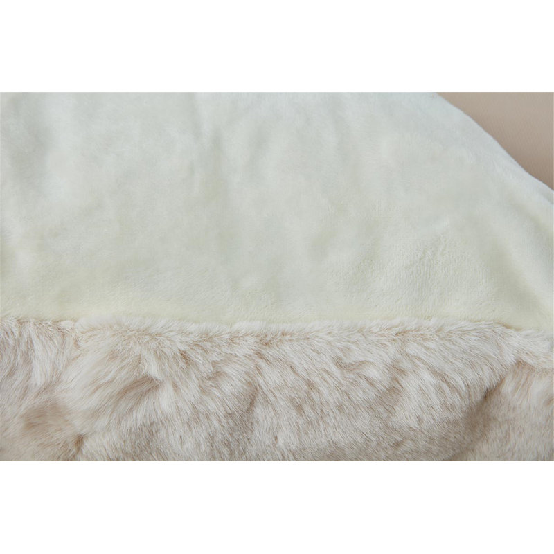 Luxury Chinchilla Faux Fur Pillow, Beige