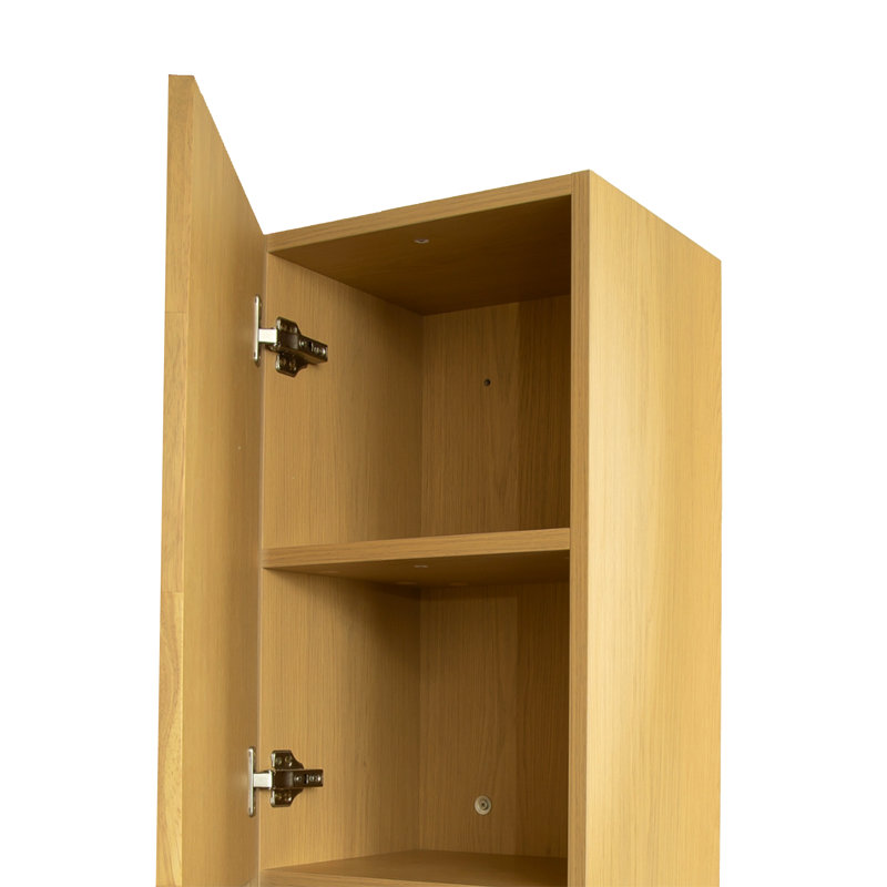 Modern Oak Bathroom Floating Side Cabinet Wall-Mounted Storage Cabinet For Small Space
