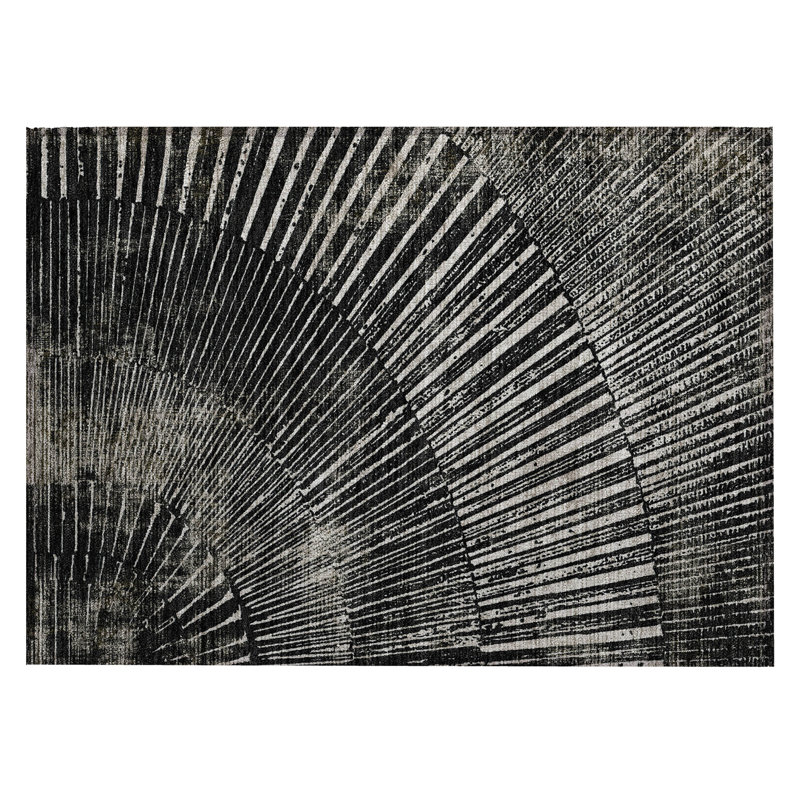 Tapis extérieur lavable antidérapant noir et ivoire 2 pi x 3 pi