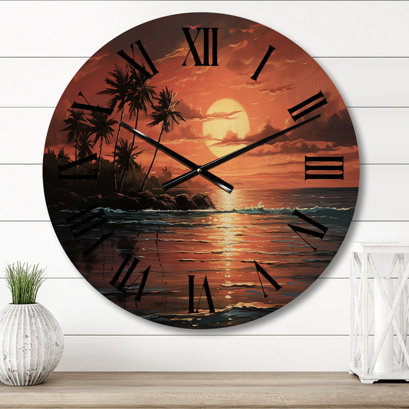 Horloge murale en bois massif Riccardo, Petit