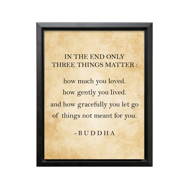 Only Three Things Matter No1, Black Framed, Canvas, 12"H x 16"W