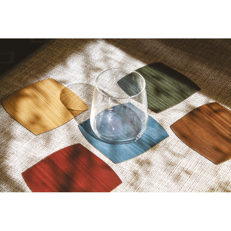 Portofino Wood 1 Piece Coaster, Light Blue