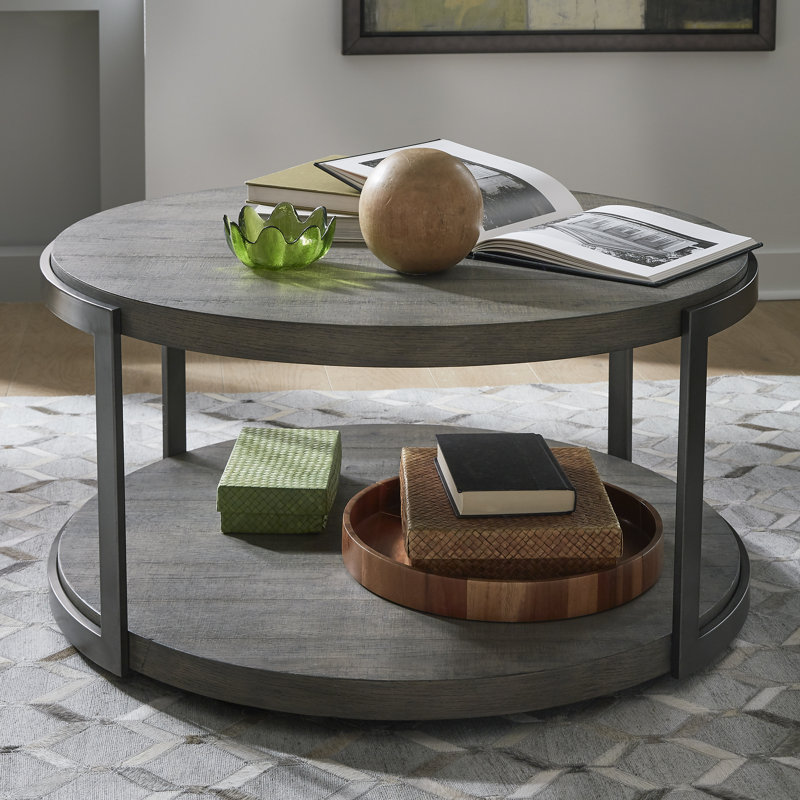 Mcmakin Round Cocktail Table w/ Floor Shelf
