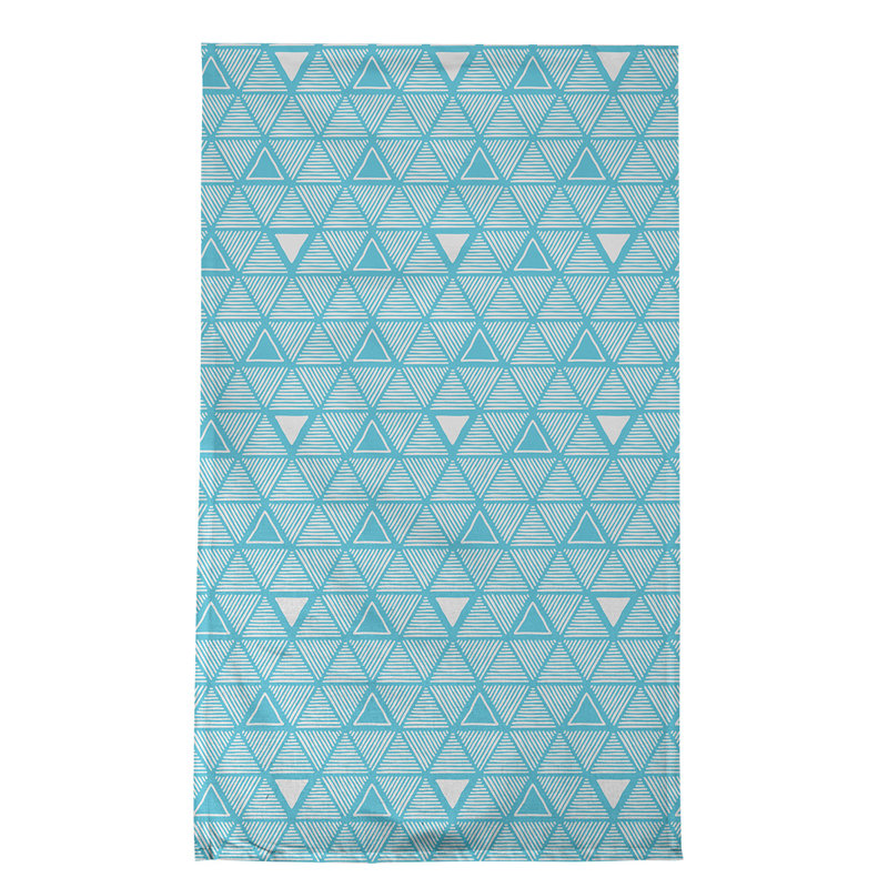 Torchon triangle dessiné à la main, Ciel / blanc, Polyester sergé
