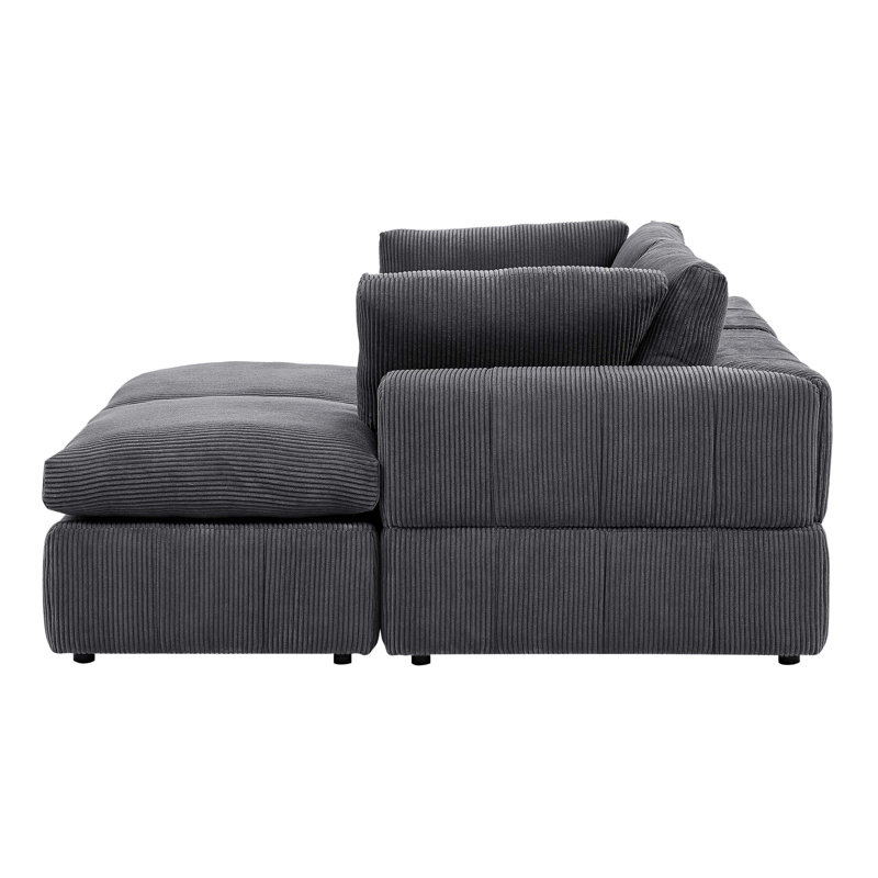 Laurynn 4-Piece Corduroy Sectional Sofa - Modern Comfort