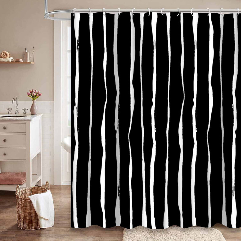 Rideau de douche blanc avec 12 crochets, 72" L x 84" W