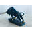 Nifao Resin Bull Statue- Multicolor Swirl Indoor/Outdoor Charging Bull Sculpture,Abstract Yellow,Blue,Red &Violet Design with Gold Horns on Glossy Black Base for Homes, Offices 14" x 4" x 9"H-14679754