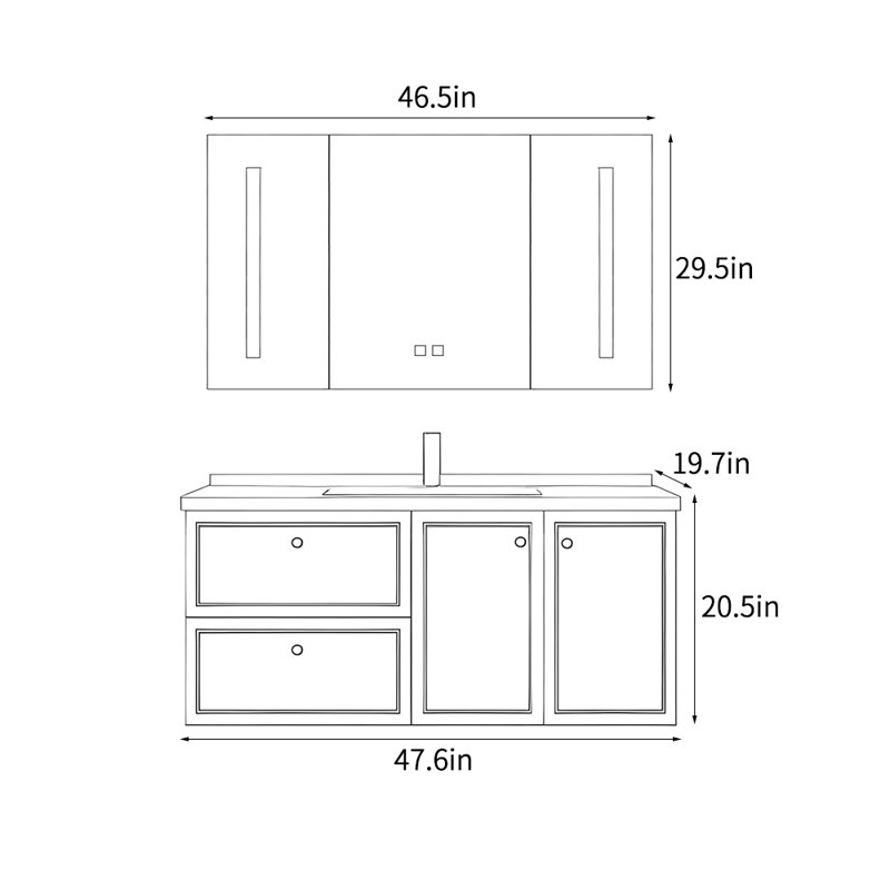 French style simple bathroom Vanity