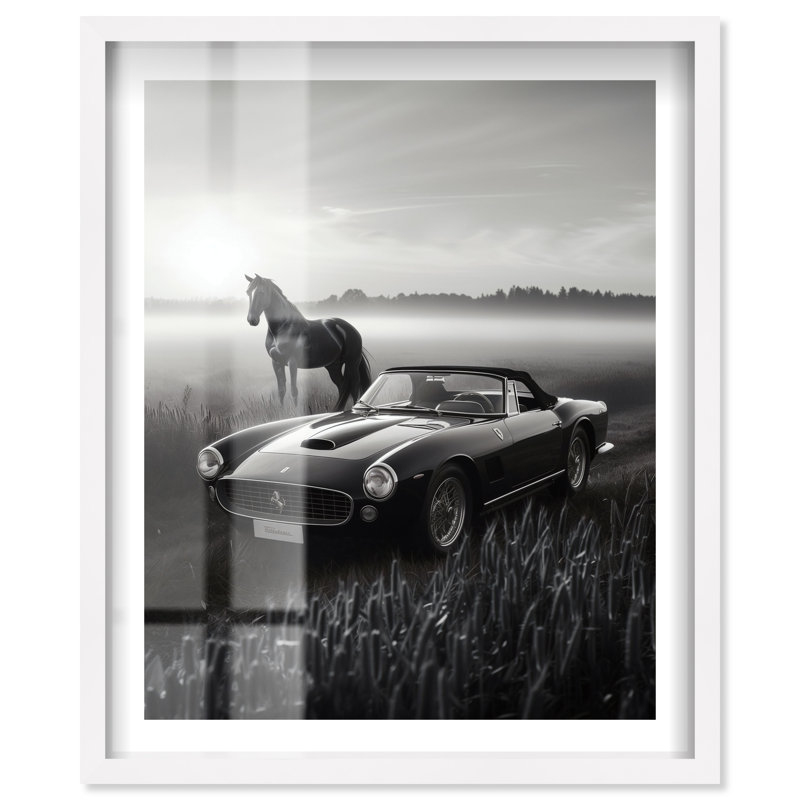 Art mural monochromes majestueux Shadowbox par Notoriart, cadre en chêne naturel, 20 x 24, 25"H x 21"W, Natural Oak Frame