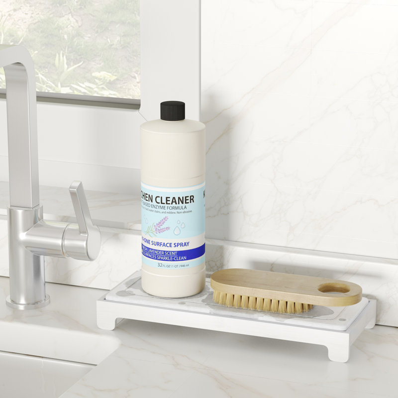 DryingNeat Instant Dry Sink Caddy, Kitchen Sponge & Soap Holder, Fast-Drying Countertop Organizer Tray, White