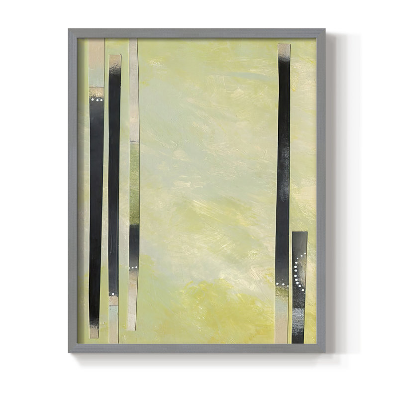 Neutral Assemblage II Framed Print - Solid Wood, 21" H x 17" W, Gray