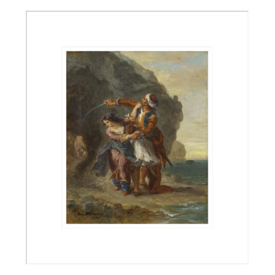 «Selim and Zuleika» par Eugène Delacroix, impression giclée sur cadre