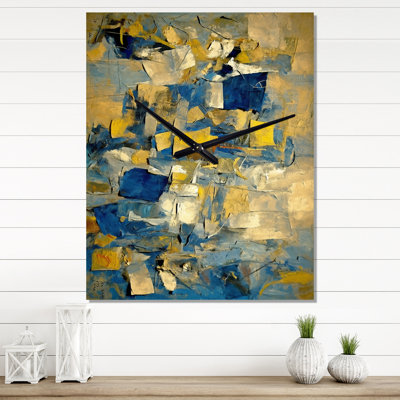 Horloge murale rétro rétro Sunset Expressionism I - Collages abstraits