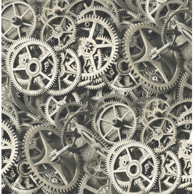 Seabrook Designs Bronze Vieno Wheels Unpasted Wallpaper