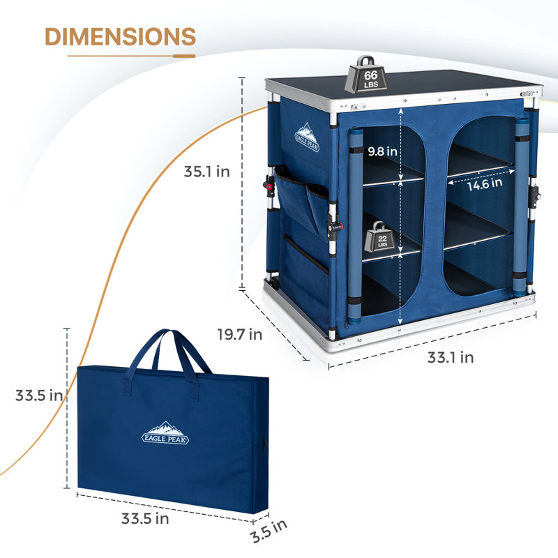 Table de camping double EAGLE PEAK, Bleu