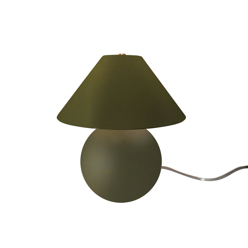 Lampe de table en céramique Caroldine, Vert mat, H 12 po x l 11 po x P 11 po