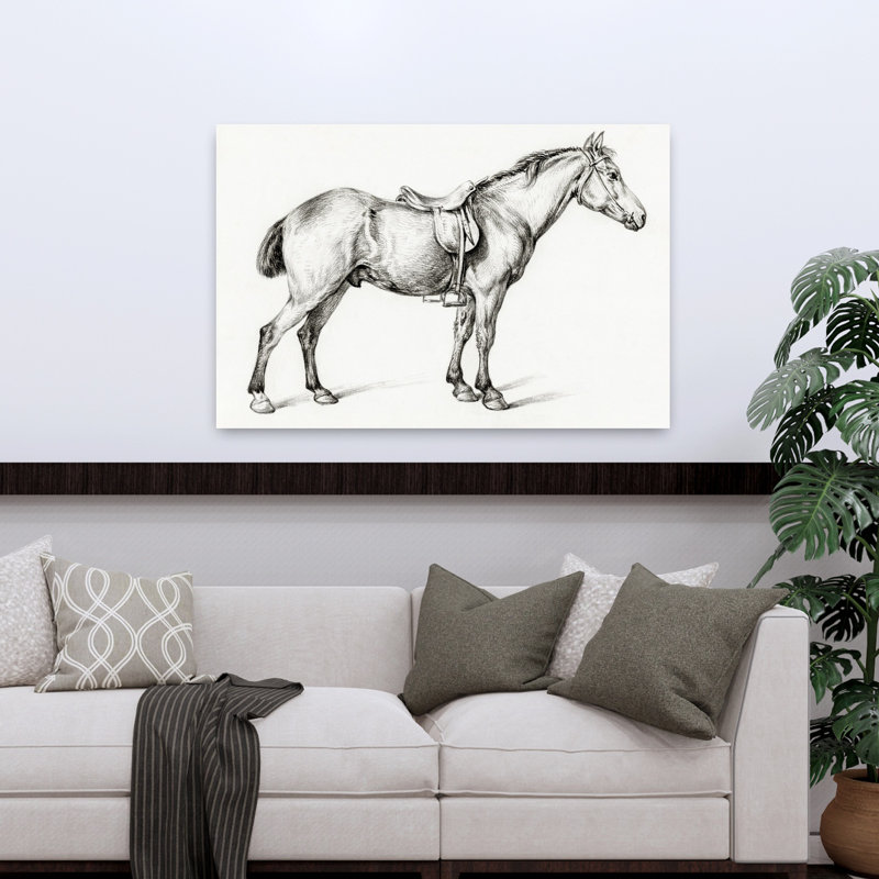 Cheval debout par Jean Bernard, art rétro rétro classique, H 48 po x l 32 po